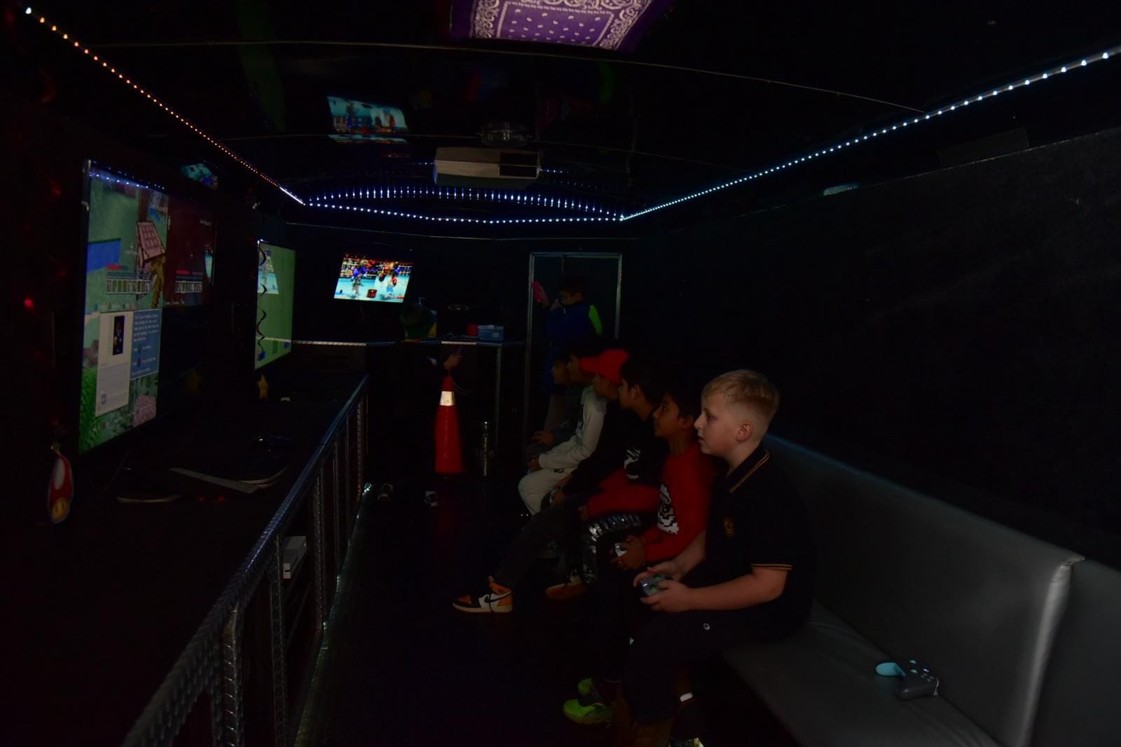 Game Zone Events gaming truck set up at a birthday party